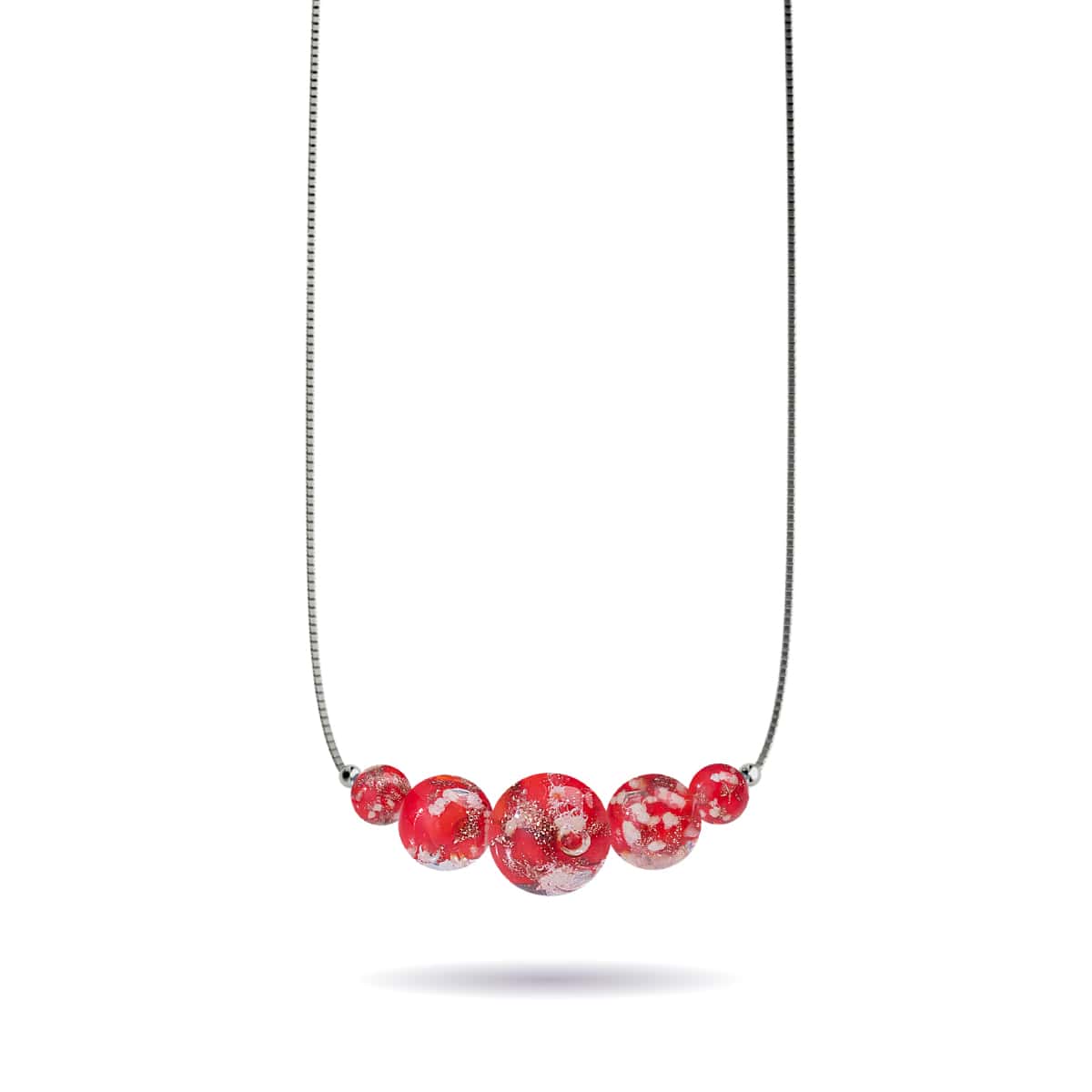 Pourpre | Argent sterling .925 | Collier fermoir infini en verre luciole